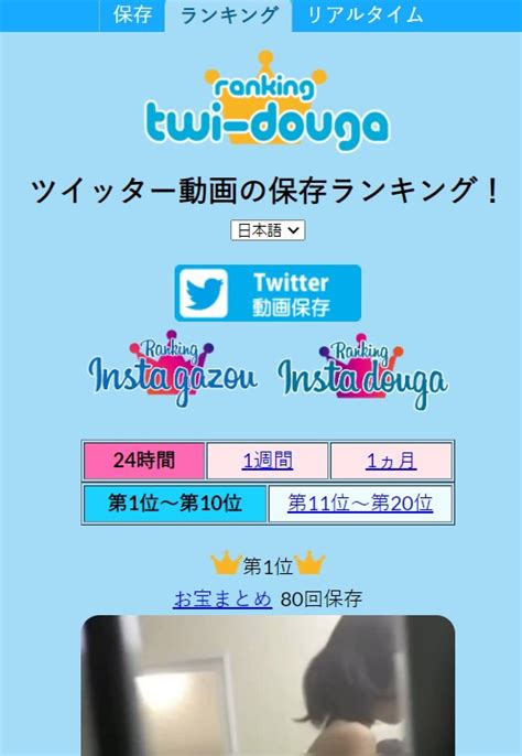 Twitter動画保存ランキング日本（24時間）